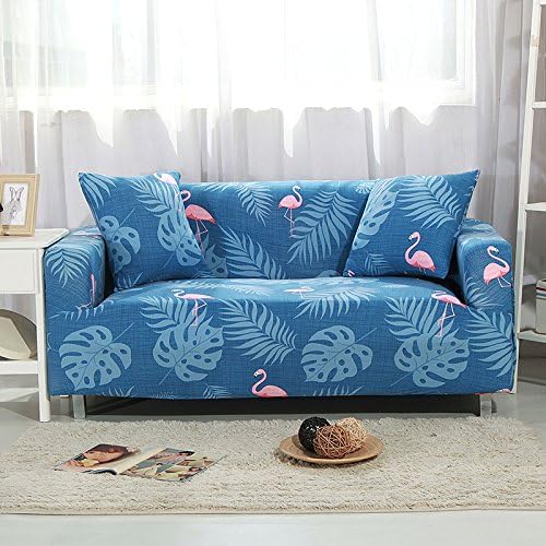 Stretch Printed Sofa Cover Anti-Slip Anti Wrinkle Sofa Slipcover Lightweight Sofa Furniture Protector Cover 1-4 Seater Couch Covers Fit Many Popular Sofas (Tropical rain forest Flamingo) By Miller00