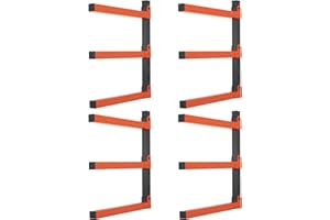 Lumber Storage Rack and Garage Wood Organizer, Lumber Rack Wall Mount, Heavy Duty Wood Storage Racks,Orange Lumber Metal Rack
