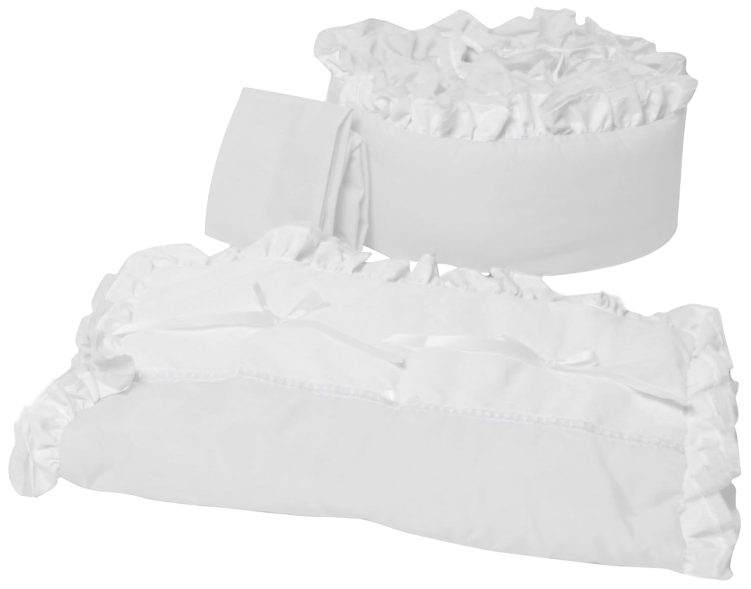 Ecru/White Babyoll Bedding Regal Neutral Mini Crib/Portable/PortaCrib