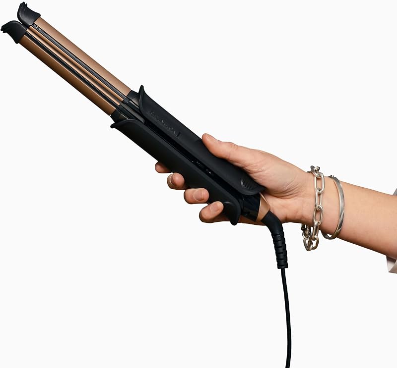 ONE Glätteisen & Lockenstab [2in1 Multistyler] Glätt-/Lockenmodus mit zuschaltbarer beheizter Außenfläche (inkl. Bürste, Klammern, Handschuh, 150-230° digitales Display) Haarglätter S6078