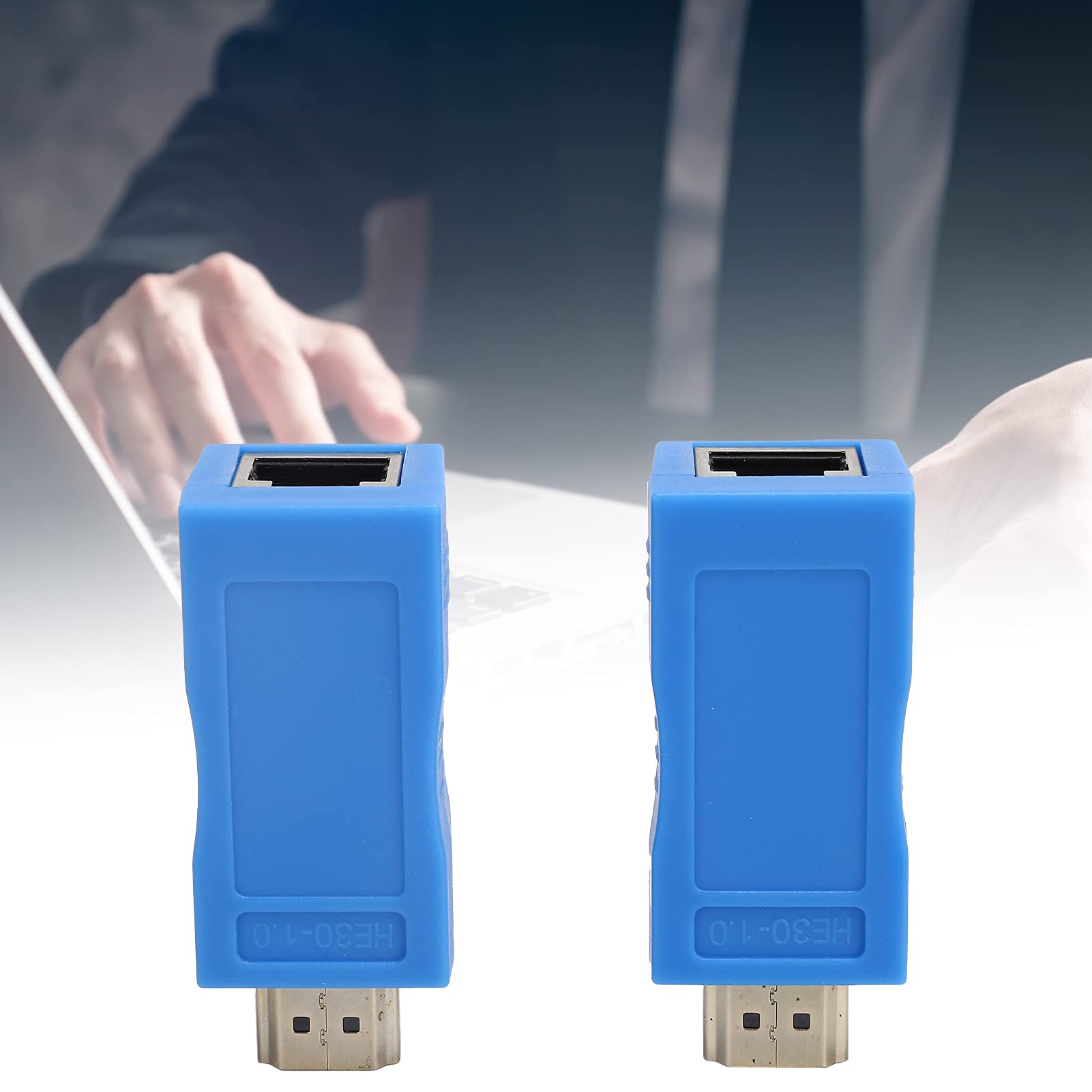 Dilwe HDMI Extender, HDMI to RJ45 Network Cable Extender Converter Repeater Over Cat 5e /6, 1080P 30m Cable Converter Transmitter Receiver