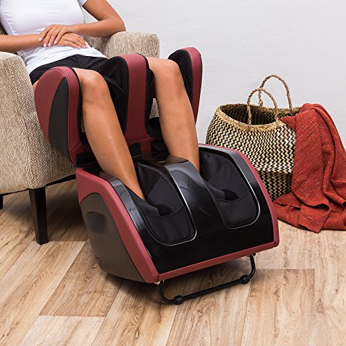 GLOBAL RELAX | VITALZEN PLUS Electric Massager for Feet, Legs, Thighs and Knees | Red I 3 Intensities and Massage Modes I Compression I Heat | Pain Relief | Relaxation