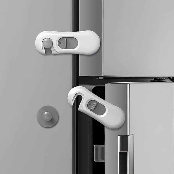 DOMIRA 2PK Fridge Lock Child Safety Refrigerator Lock With Strong Adhesive For Cabinet Drawer And Fridge - View #12