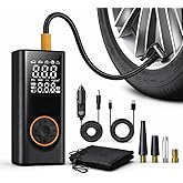 Coolman Tire Inflator Portable Air Compressor, 150PSI High-Power Cordless Bike Pump, Portable Tire Inflator with LCD Pressure