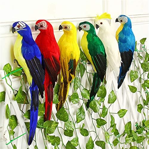 ink2055 25/35cm Handmade Parrot Animal Bird Lawn Figurine Ornament Yard Garden Decor Stage Photo Prop Craft Gift - Yellow 35cm