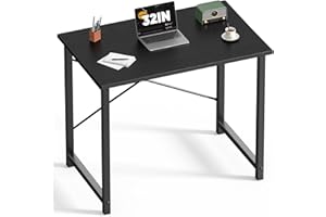 DUMOS 32 Inch Office Small Computer Desk Modern Simple Style Writing Study Work Table for Home Bedroom - Wood Black