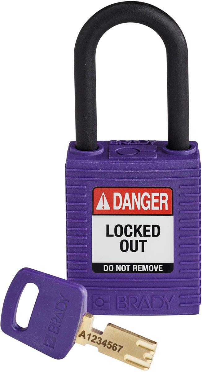 SafeKey Nylon Padlock, 38mm x 84mm x 19mm, Purple