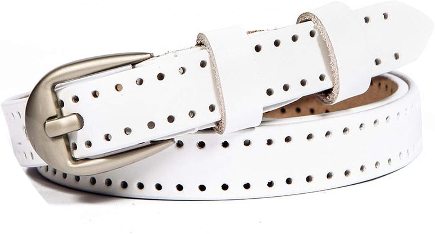 Women Leather Belt Hollow Women'S Creative Style Thin Belt Alloy Pin Buckle Design Casual Women'S Belt
