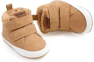 HsdsBebe Baby Ankle Boots Infant Boys Girls Fleece Booties Anti-Slip Rubber Sole Sneakers Toddler Newborn Walking Crib Shoes