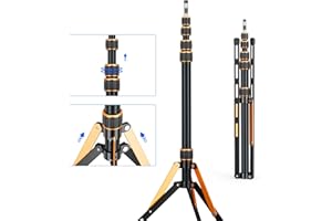 SOONPHO Carbon Fiber Extendable Travel Light Stand 7.2ft / 2.2m Sturdy Light Weight Portable Tripod Light Stand with Carry Bag for Photography Studio Outdoor Shooting Speedlight Flash Reflector Ring Light