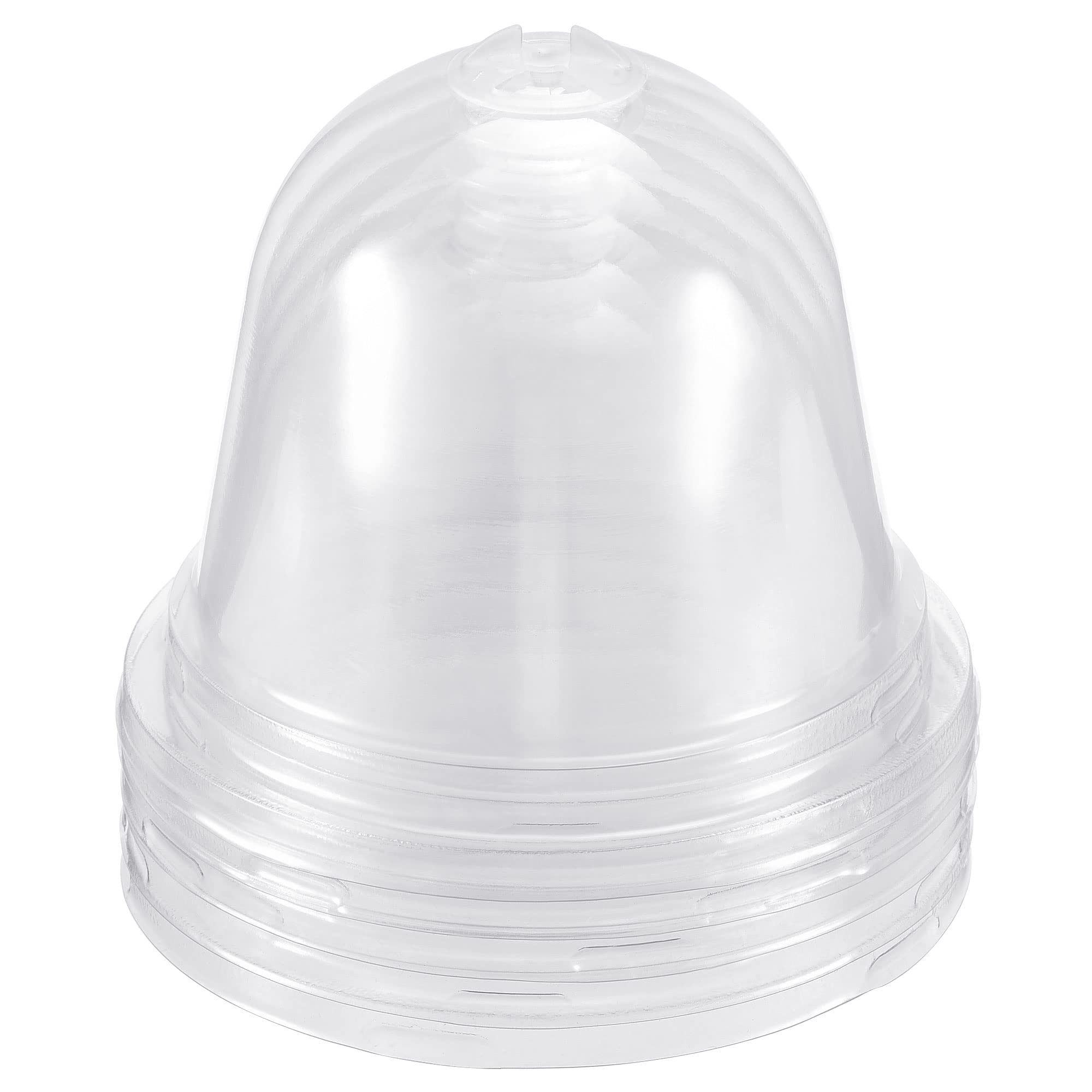 PATIKIL 4.1" Plant Humidity Dome, 5Pcs Round Plastic Garden Cloche Dome Plant Cover Reusable for Outdoor Frost Freeze Protection Mini Greenhouse, Clear 10.5cm