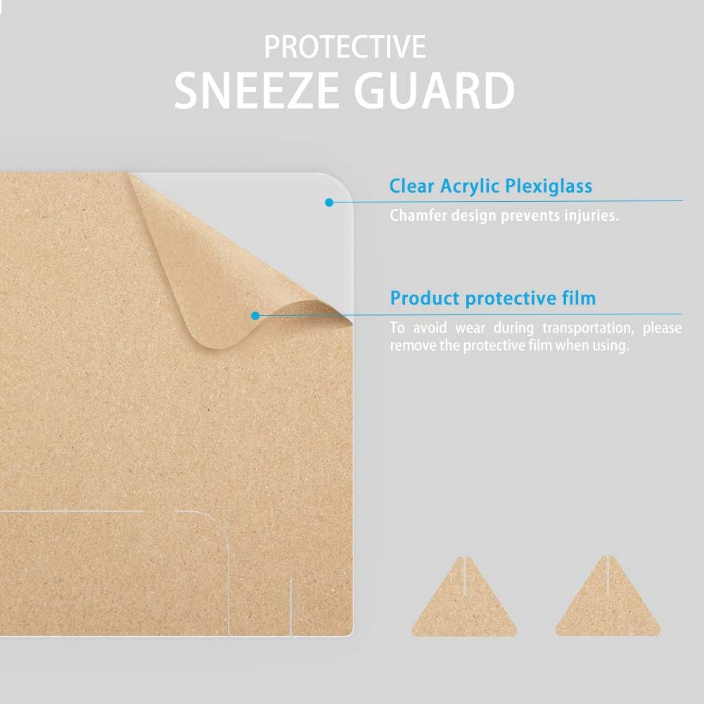 Sneeze Guard, LeStore 32"x 24" Inch Acrylic Reception Protection Screen Guard Barrier Panel Shield with 6.3 Inch Tall Opening for Desk, Counter, Reception Table: Home Improvement
