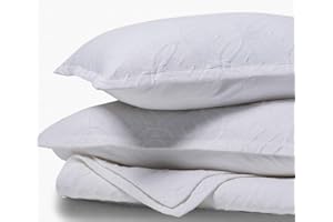 meadow park Premium Cotton Matelasse Coverlet&Matching Pillow Shams, Queen Size, Pre-Washed, Cozy Thick, Textured Jacquard 3 Pieces Quilt Bedspread Set, White