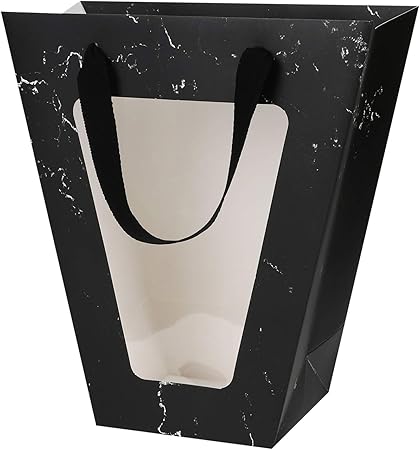 Amazon 10枚入り ギフトバッグ 手提げ袋 透明窓付き 紙袋 ラッピング袋 花束用 プレゼント袋 おしゃれ 業務用 透明バッグ トート式 ギフト袋 誕生日 記念日 子供の日 敬老の日 ギフトの包装 ラッピングバッグ 大 ショップバッグ お菓子入れ 店舗用 丈夫 無地 ギフト