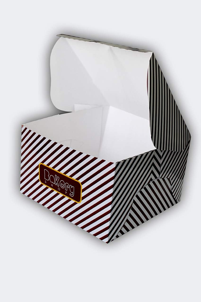 Ezellohub Cake Box 10 x 10 x 6 Inch Pack of 25 Dark Brown Printed Boxes