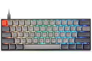 YUNZII SK61 Black Hotswap Mechanical Gaming Keyboard with Optical Switch, RGB, Programmable Custom Keyboard (Gateron Blue Swi