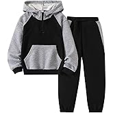OLMRJKD 5-12Y Boys Clothes 2 Piece Long Sleeve Quarter Zip Hoodie Sweatshirt and Sweatpants Fall Winter Sweatsuit