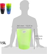 Exacompta Ecobin Waste Paper Bin 15 L Pack of 8 Assorted Colours 263x263x335mm view 2