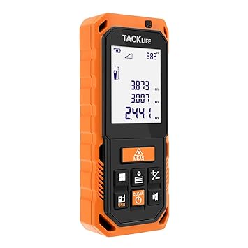Tacklife -S2- 80m Telémetro láser Medidor de distancia láser, medición de ángulo,
