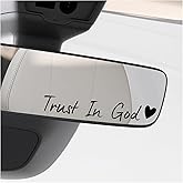 MUQIDA 4PCS Trust in God Rearview Mirror Sticker, Christian Car Stickers Self Affirmations Vanity Mirror Decal, Auto Window Vinyl Decals Cute Religious Affirmation Decor for Women (Black)