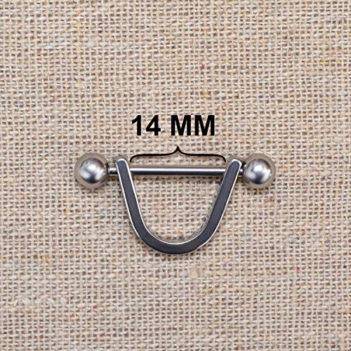 Nipple Shield Ring 14g - 316L Stainless Steel Nipple Bar - Nipple Barbell with Opal - Drop Nipple Ring - Fashion Piercing Jewelry