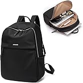GOLF SUPAGS Womens Laptop Backpack with Separate Laptop Compartment Water Resistant Computer Backpacks Fits 14 Inch Notebook Travel Work College Bags (14-Inch, Black)