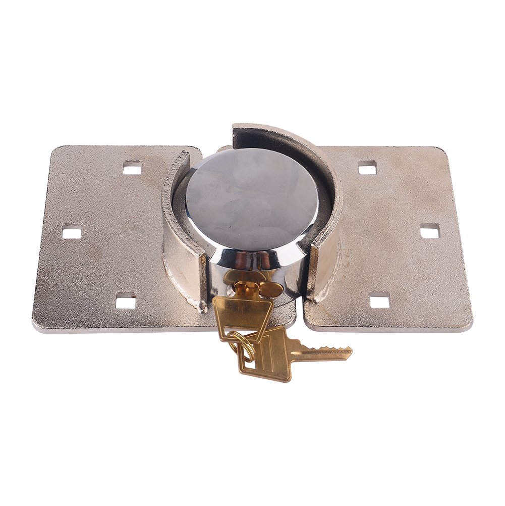 Van Lock, 73mm Heavy Duty Door Security Padlock Round Lock Van Garage Shed Hasp Set Fixing Bolts with 2 Keys