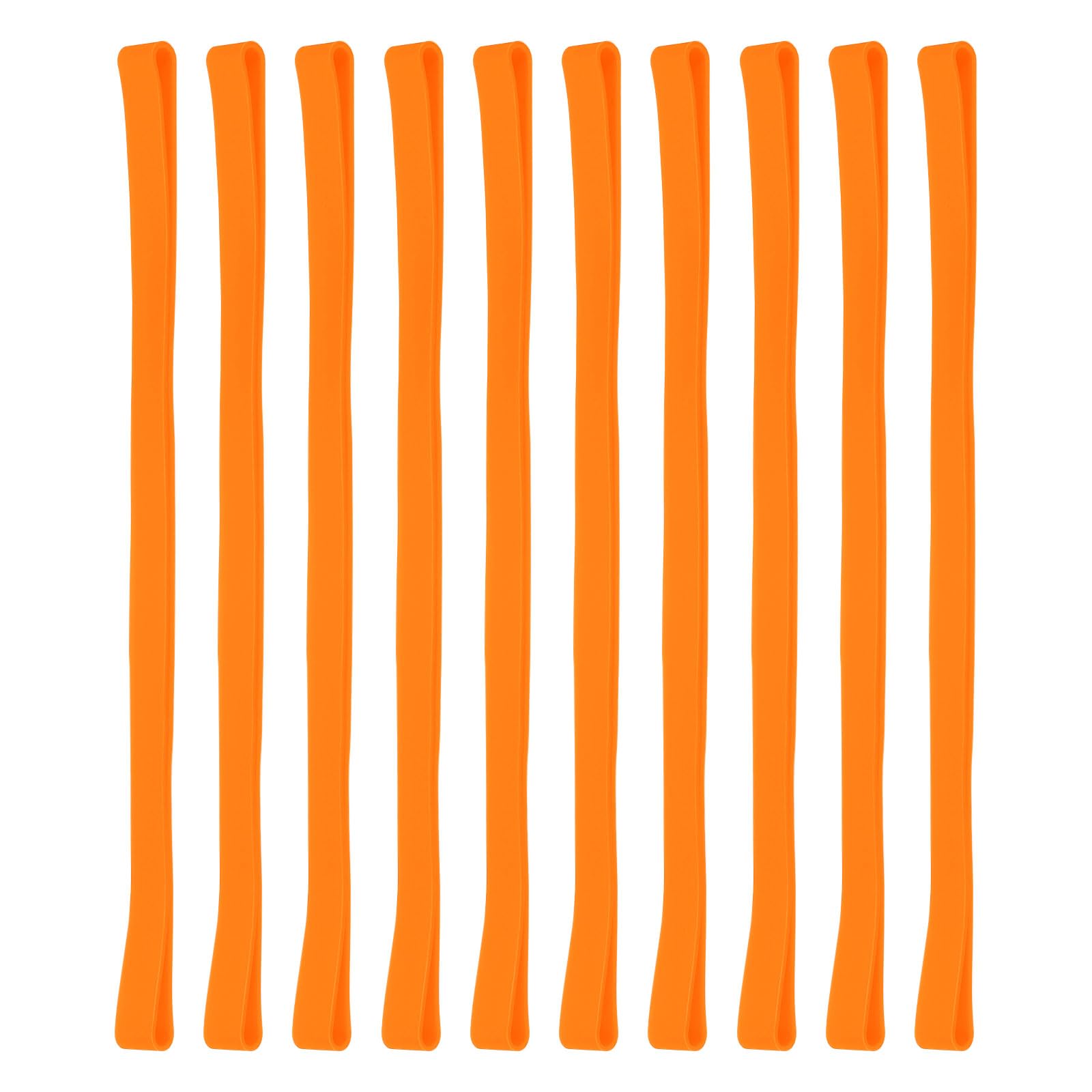 PATIKIL 8" Large Elastic Rubber Bands, 10 Pcs Big Silicone Rubber Bands Strap for Wrapping Notebook Office Supply Can File Folders Box, Orange