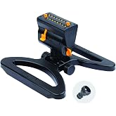 Melnor 65003-AMZ Mini Oscillating Sprinkler with Product Adapter Watering Set, On Base, Black, Yellow