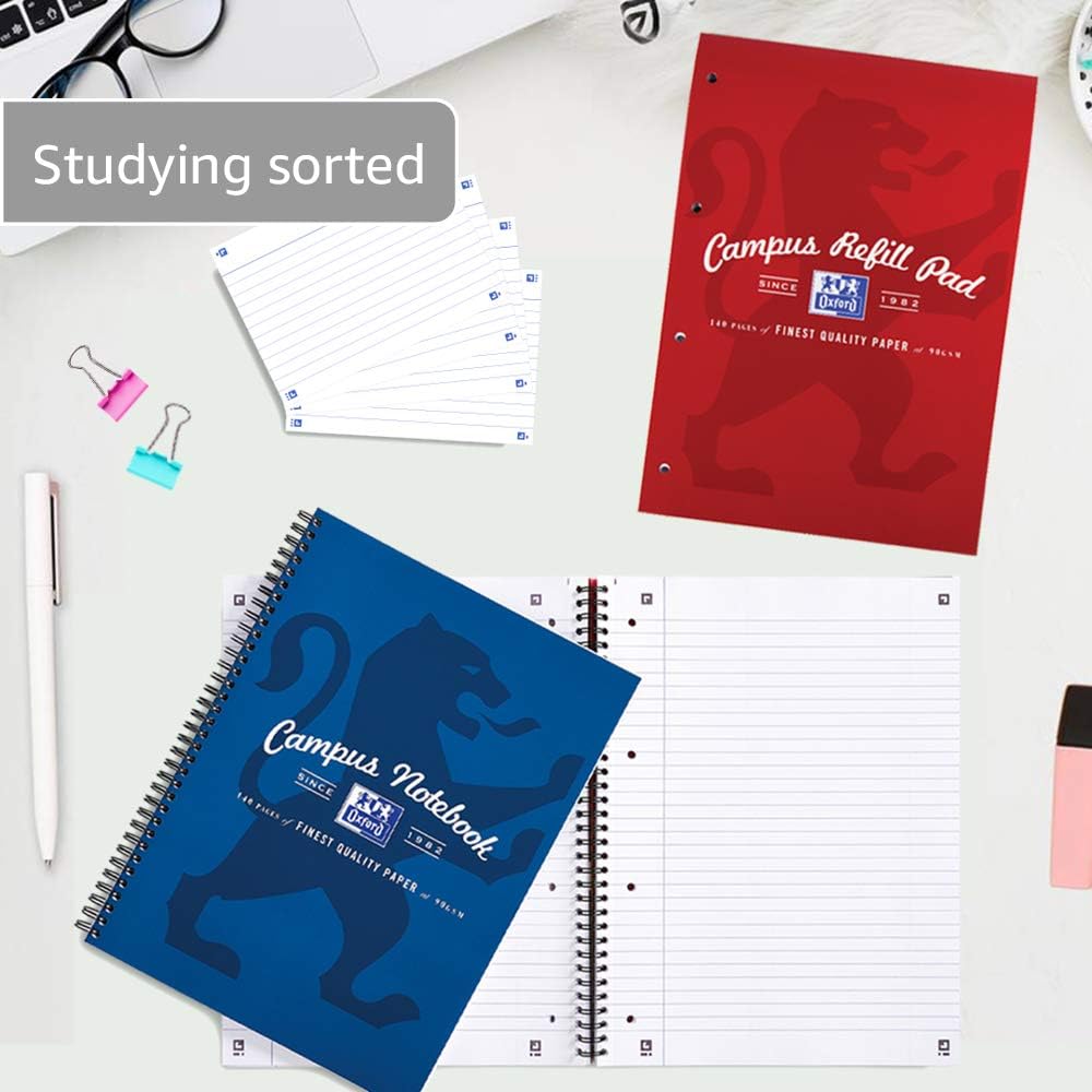 Oxford Revision Pack - Revision 6 Pack, A4 Notebook, A4 Refill Pad, Record Cards, A4 Ring Binder, Punched Pockets and Dividers - Image 3