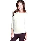 NIKIBIKI Women’s Seamless Plain Jersey 3/4 Sleeve Crew Neck Top - One Size, Ivory NS5423H