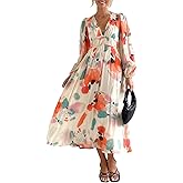 Maxigerui Women's Long Sleeve Floral Maxi Dress 2026 Spring Summer Wedding Guest Dress