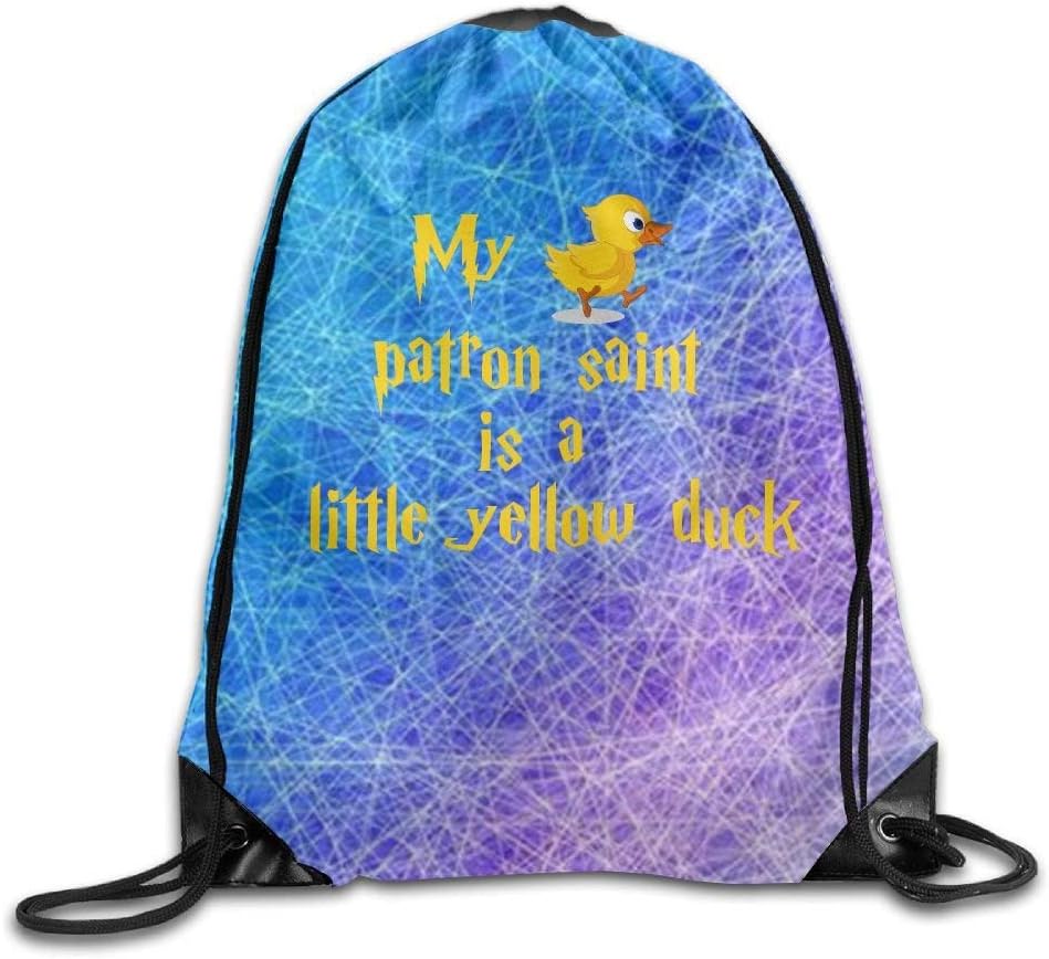 Etryrt Premium Print Drawstring Bags, My Patron Saint Is A Little Yellow Duck Unisex Outdoor Gym Sack Bag Sport Drawstring Backpack Bag