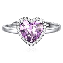 ChicSilver 8mm Heart Cut Birthstone Promise Ring