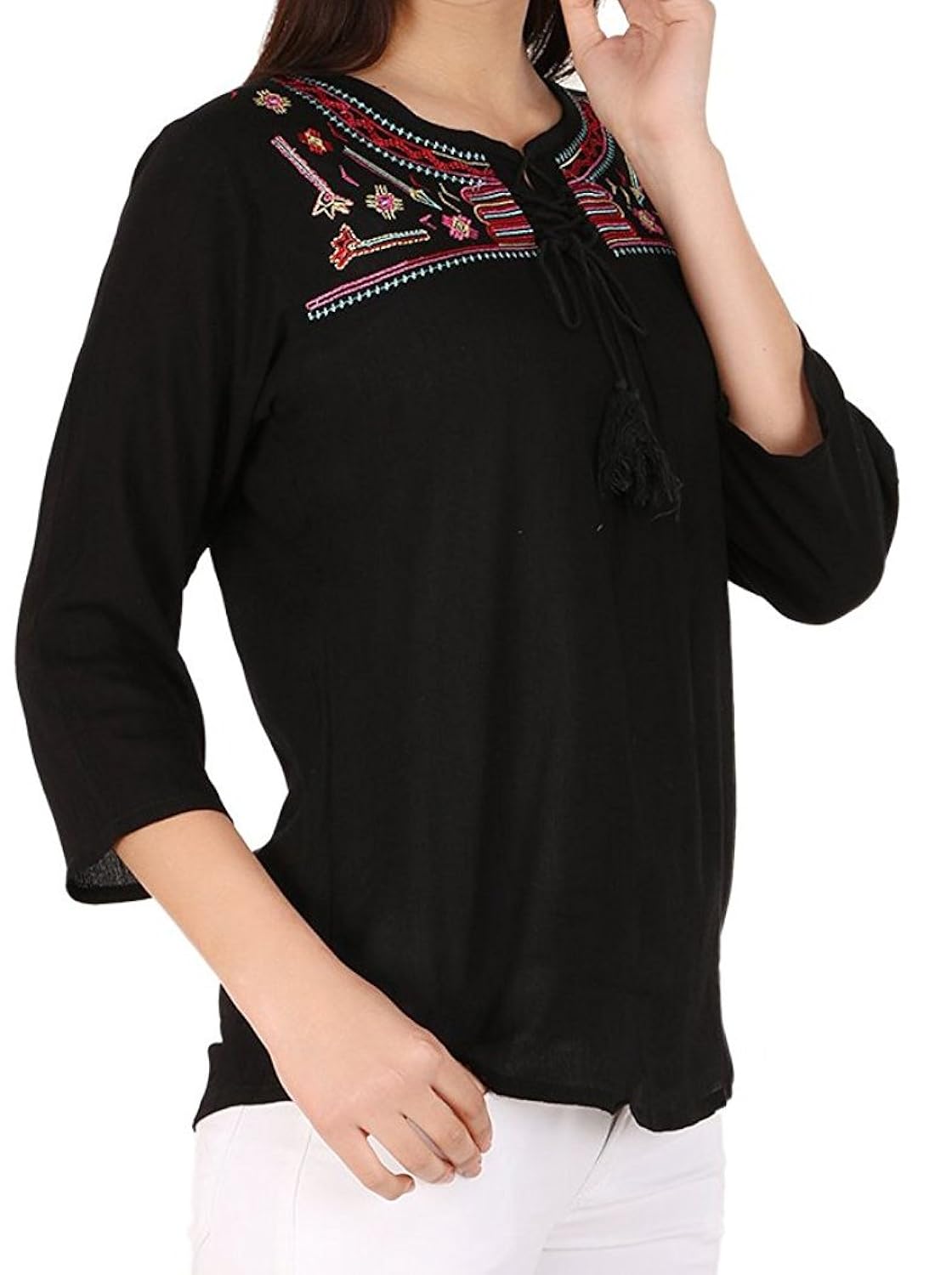 triumphin women's cotton embroidered casual tops (tramt0052)