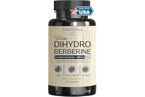 VINATURA Dihydroberberine Supplement with Ceylon Cinnamon, 500mg - (Patented GlucoVantage Super Berberine), Maybe Berberine 5X More absorbable - 30 Capsules