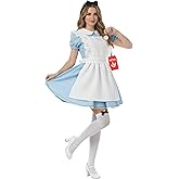 fun shack Womens Alice Costume, Blue Dress, Alice Costume, Fairy Tale Costumes, Halloween Costumes for Women Adult