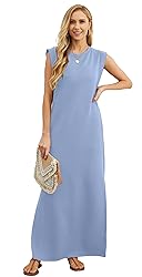 GRECERELLE Womens Summer Casual Round Neck Split