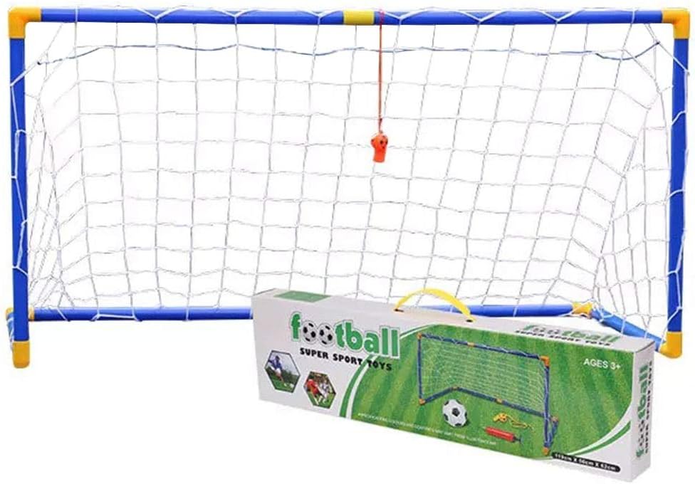 Wingeri Outdoor toys that novelty children like Football Soccer Goals Posts with Nets Pegs Ball & Pump Kids Childrens Junior Fun Small Mini Portable Indoor Outdoor Sport Training Practice