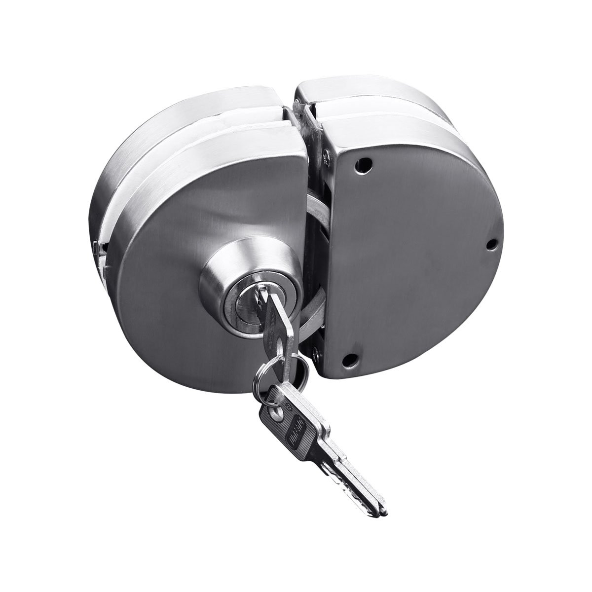 Zhi Jin Stainless Steel Passage Sliding Door Lock with Key Push Gate for 10-12mm Glass Door Office Home