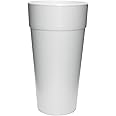 DART 24J16 Drink Foam Cups, Hot/Cold, 24oz, White, 25 Per Bag (Case of 20 Bags) (DCC24J16)