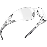 DILANCO Clear Safety Glasses Goggles, Adjustable Frames and Scratch-Resistant with No-Slip Grips Safety Glasses for Women Men