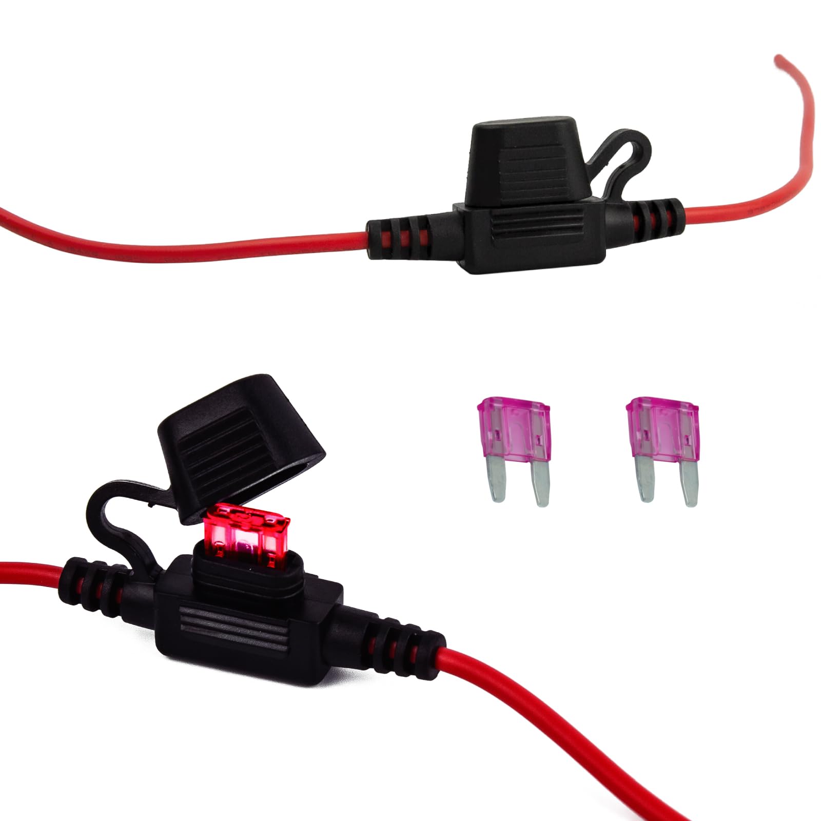 Gaoekoius 2PCS 16AWG Inline Fuse Holder with 10A