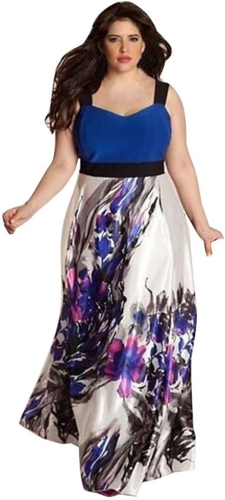 Amazon.com: 2018 Fashion Spring Women's Long Dress Plus Size Women Floral Printed Long Evening 