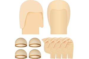 NACHLYNN 8 Packs Halloween Makeup Latex Bald Caps and Nylon Wig Caps for Adults Kids Women Men Halloween Party Costume Accessories