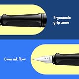 LAMY Safari Black Fountain Pen with Ergonomic Grip M Nib includes T 10 cartridge view 3