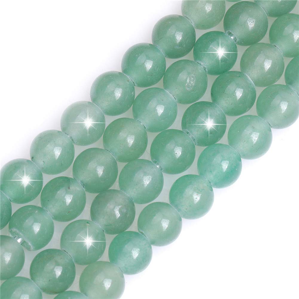Natural Green Aventurine Jade Gemstone Semi Precious Round 8mm Loose Beads for Jewellery Making DIY Bracelet Necklace Crafts 15''