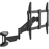 Mount-It! Pull Down TV Mount, Drop Down Wall Mount with Gas Spring Arm, Height-Adjustable TV Mount for 37-80 Inch TVs, Full Motion Swivel Tilt Bracket for Fireplace, Fits VESA 600x400, Up to 88 lbs