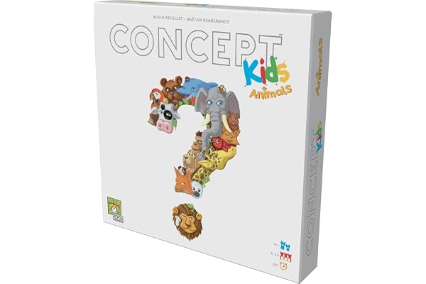 Concept Kids Animals (English) - Board Games - Family/Educational - Use Icons to Guess Animals - Ages 4+ - 2 to12 Players - 1