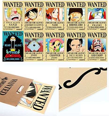 Amazon Com Oysterboy 10pcs One Piece Luffy Bounty Hat Pirat 1 5 B Billion Wanted Poster Dead Or Alive 16 5 X 11 5 Jolly Roger Pirate Banner Everything Else